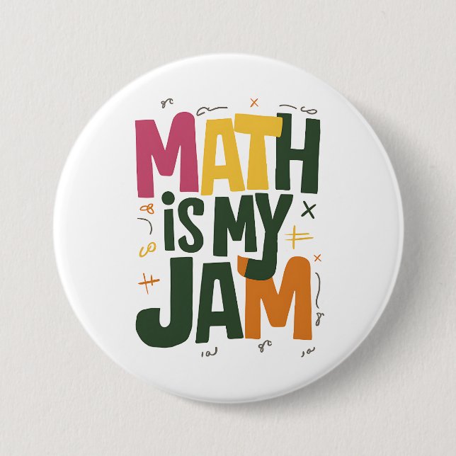 Groovy Math is My Jam First Day Back To School  7.5 Cm Round Badge (Front)