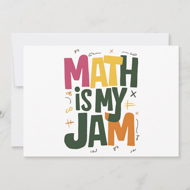 Groovy Math is My Jam First Day Back To School  Invitation (Front)