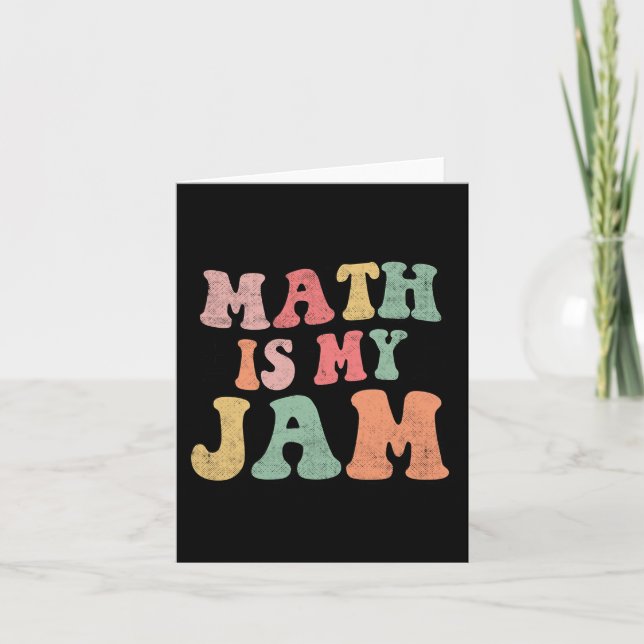 Groovy Math is My Jam First Day Back To School Mat Card (Front)