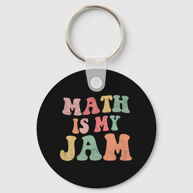 Groovy Math is My Jam First Day Back To School Mat Key Ring (Front)