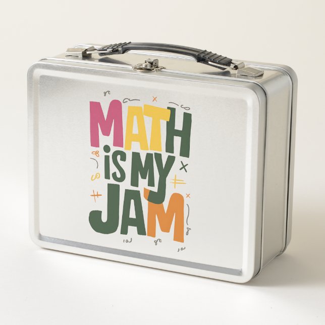 Groovy Math is My Jam First Day Back To School  Metal Lunch Box (Front)