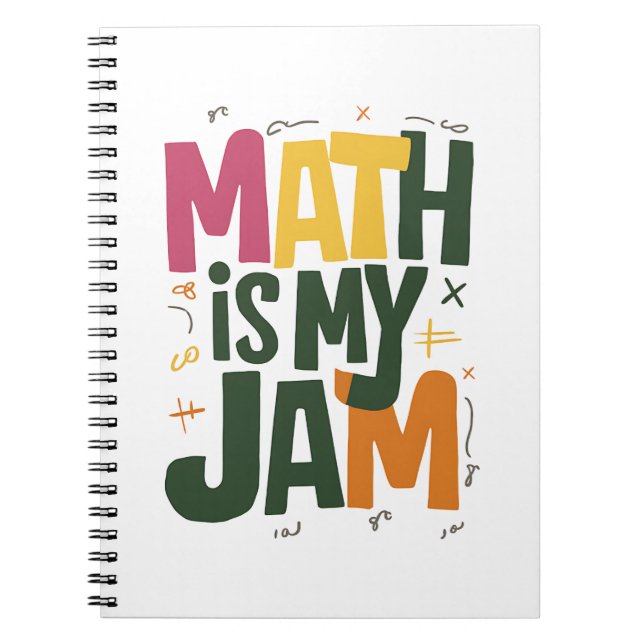 Groovy Math is My Jam First Day Back To School  Notebook (Front)