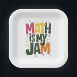 Groovy Math is My Jam First Day Back To School  Paper Plate<br><div class="desc">Groovy Math is My Jam First Day Back To School Math Teachers</div>