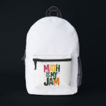 Groovy Math is My Jam First Day Back To School  Printed Backpack<br><div class="desc">Groovy Math is My Jam First Day Back To School Math Teachers</div>
