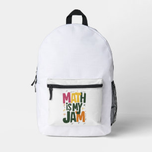 Groovy Math is My Jam First Day Back To School  Printed Backpack