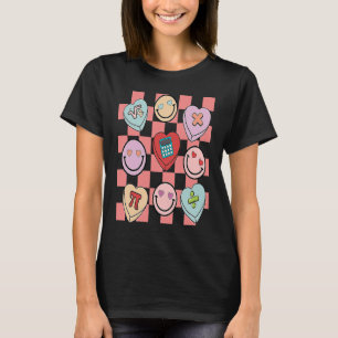 Groovy Math Teacher Valentine's Day Cute Heart Hap T-Shirt