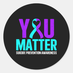 Groovy Matter Prevention Awareness Men Women Classic Round Sticker