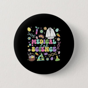 Groovy Medical Lab Science Easter Day Laboratory T 6 Cm Round Badge