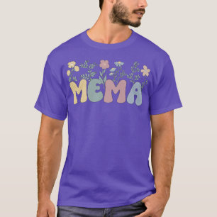 Groovy Mema Grandmother Flowers Mema Grandma T-Shirt