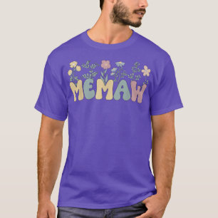 Groovy Memaw Grandmother Flowers Memaw Grandma T-S T-Shirt