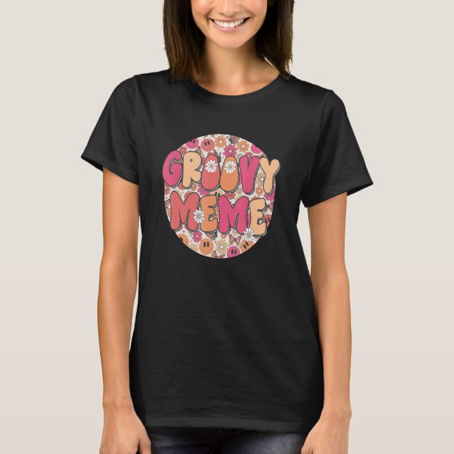 Groovy Meme Hippie Retro Groovy Flower Fall Vibes T-Shirt (Front)