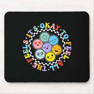 Groovy Mental Health Awareness It's Ok To Feel All Mouse Mat