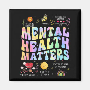Groovy Mental Health Human Brain Illness Awareness Magnet