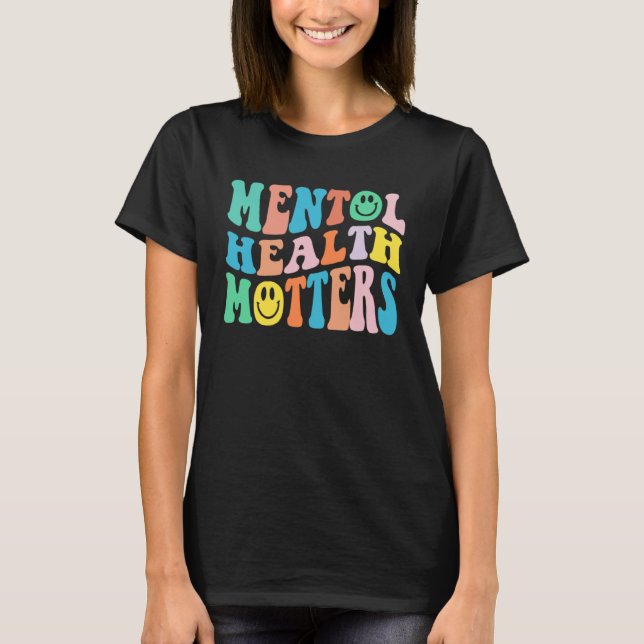 Groovy Mental Health Matters Human Brain Illness A T-Shirt (Front)