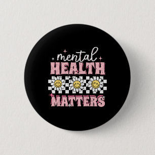 Groovy Mental Health Problems Human Brain Illness 6 Cm Round Badge