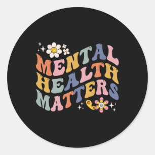 Groovy Mental Health Problems Human Brain Illness  Classic Round Sticker