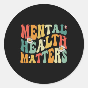 Groovy Mental Health Problems Human Brain Illness Classic Round Sticker