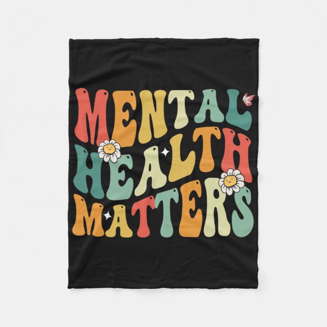 Groovy Mental Health Problems Human Brain Illness  Fleece Blanket (Front)