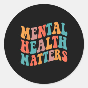 Groovy Mental Health S Human Brain Awareness Classic Round Sticker