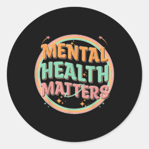 Groovy Mental Health S Human Mental Awareness Classic Round Sticker