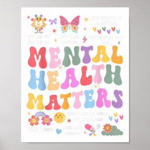 Groovy Mental Health S Mental Awareness Men Women Poster