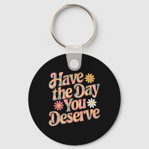 Groovy Mental Health Support Black Clic Fit V-neck Key Ring