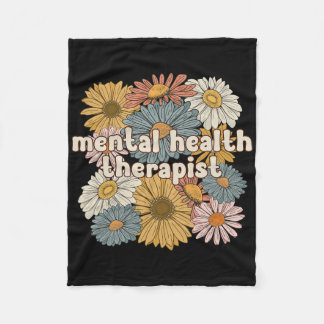Groovy Mental Health Therapist Mental Health Thera Fleece Blanket
