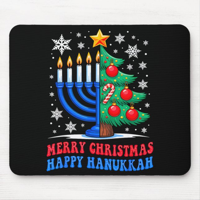 Groovy Merry Chrismukkah Happy Christmas Hanukkah  Mouse Mat (Front)