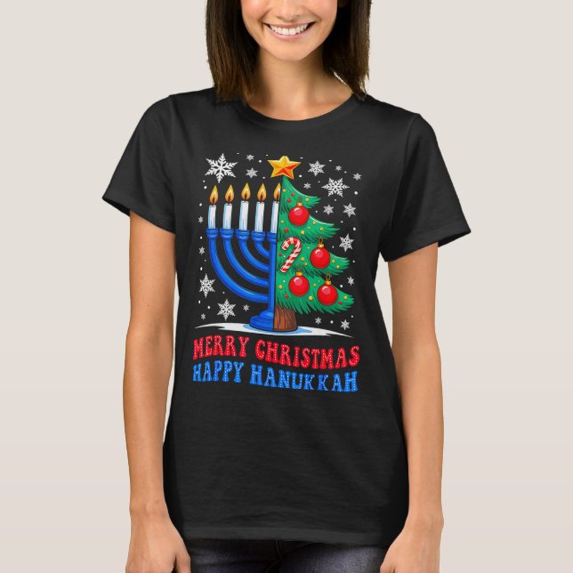 Groovy Merry Chrismukkah Happy Christmas Hanukkah  T-Shirt (Front)