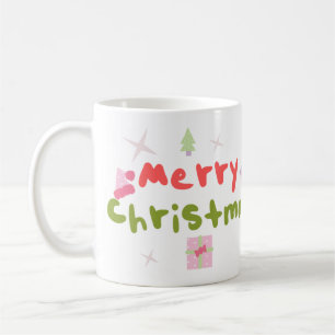 Groovy Merry Christmas Tree Bubble Letters  Coffee Mug