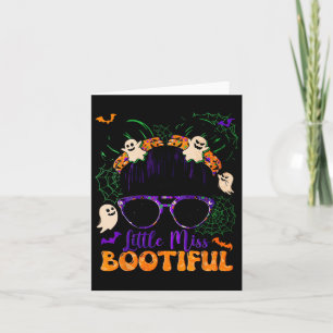 Groovy Messy Bun Bootiful Halloween Boo Ghost Girl Card