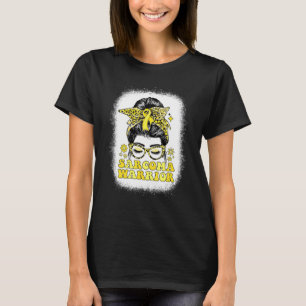 Groovy Messy Bun Women Yellow Ribbon Sarcoma Warri T-Shirt