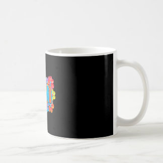 Groovy mimi clay style colourful floral design coffee mug