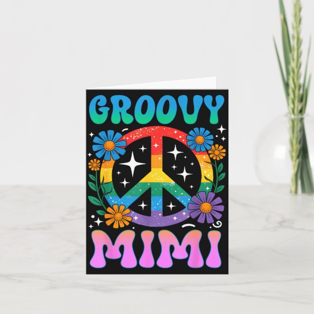 Groovy Mimi Floral Hipe Funny Mother's Day Mom Wom Card (Front)