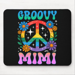 Groovy Mimi Floral Hipe Funny Mother's Day Mom Wom Mouse Mat