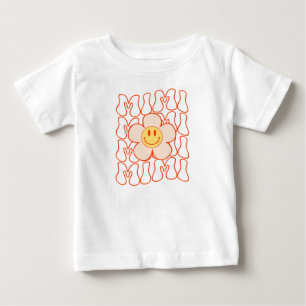 Groovy Mimi Happy Face Smile Cute Daisy Flower Gra Baby T-Shirt