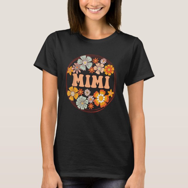 Groovy Mimi Retro Flowers Women Mother s Day Grand T-Shirt (Front)
