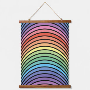 Groovy Mod Colourful Funky Retro Abstract Rainbow Hanging Tapestry