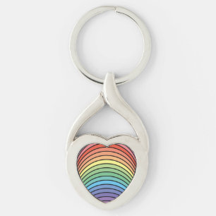 Groovy Mod Colourful Funky Retro Abstract Rainbow Key Ring