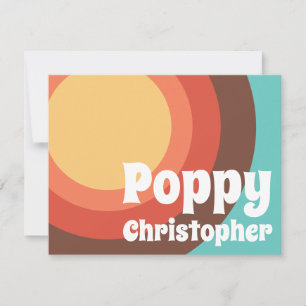 Groovy Modern Retro Colourful Curves Bold Friendly Card