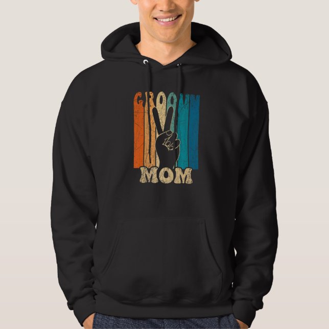 Groovy Mom 70s Aesthetic Nostalgia 1970's Retro Mo Hoodie (Front)