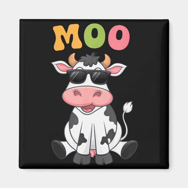 Groovy Moo Cow - Funny Farmer Cow Men Women Kids B Magnet (Front)