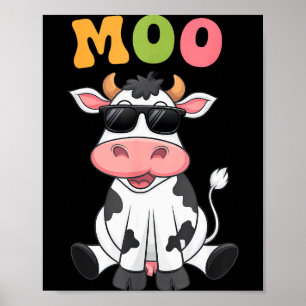 Groovy Moo Cow - Funny Farmer Cow Men Women Kids B Poster