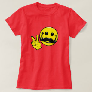 Groovy Moustache Peace T-Shirt