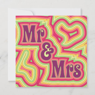 Groovy Mr & Mrs Invitation/Announcement Invitation