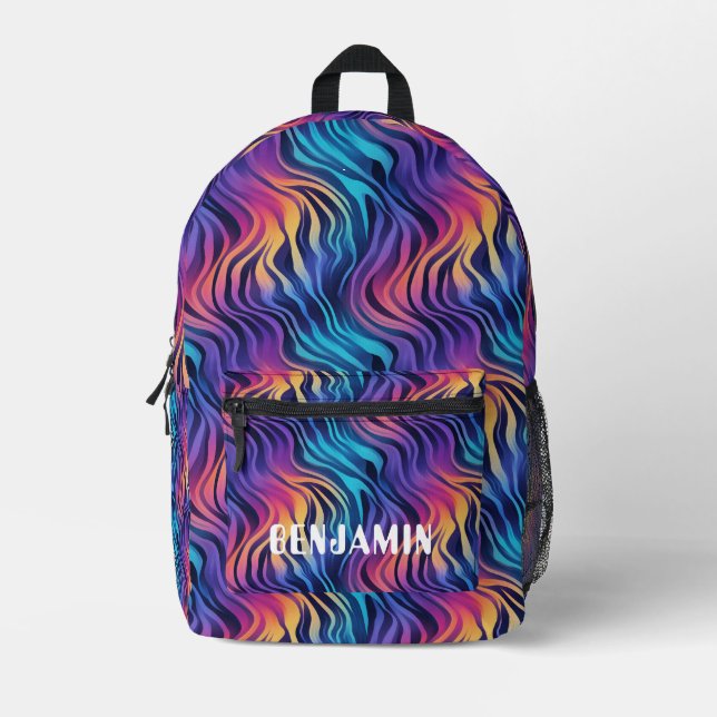 Groovy Multicolor Boho style   Printed Backpack (Front)
