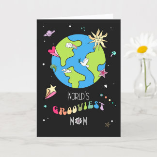 Groovy Mum Mother's Day Card Trippy Retro 60s Art