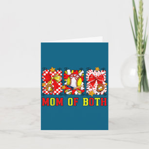 Groovy mum of both baseball softball mum mama card