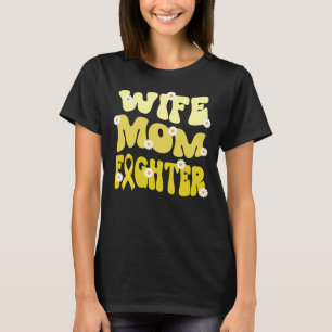 groovy mum wife fighter childhood cancer awareness T-Shirt