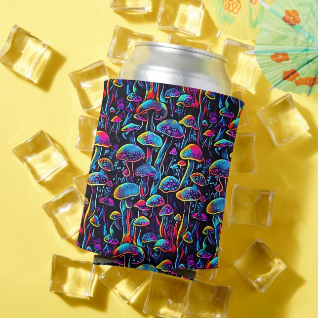 Groovy Mushrooms Pattern Can Cooler (In Situ Summer)